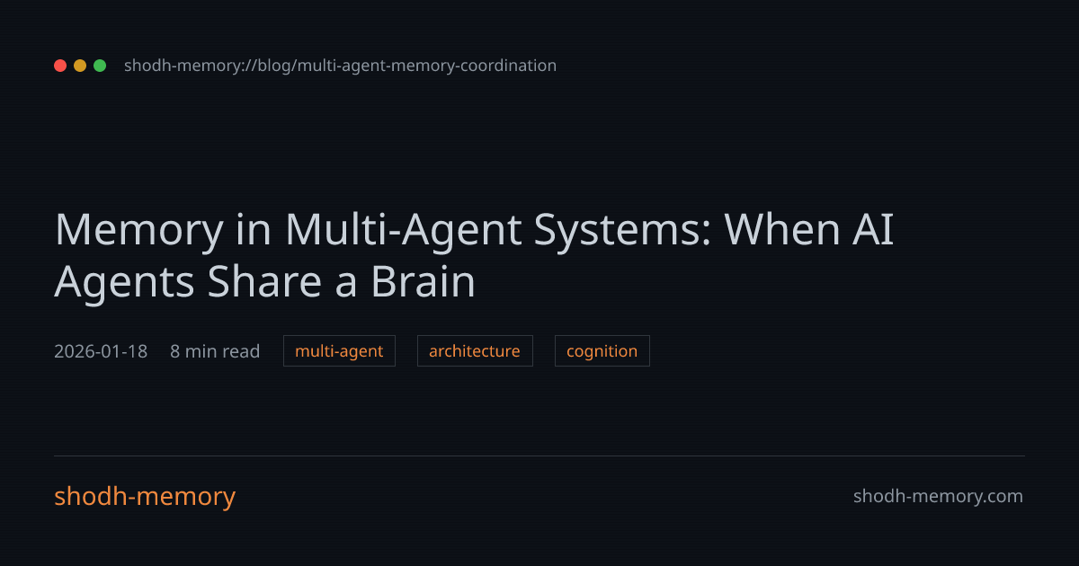 Memory in Multi-Agent Systems: When AI Agents Share a Brain | shodh-memory