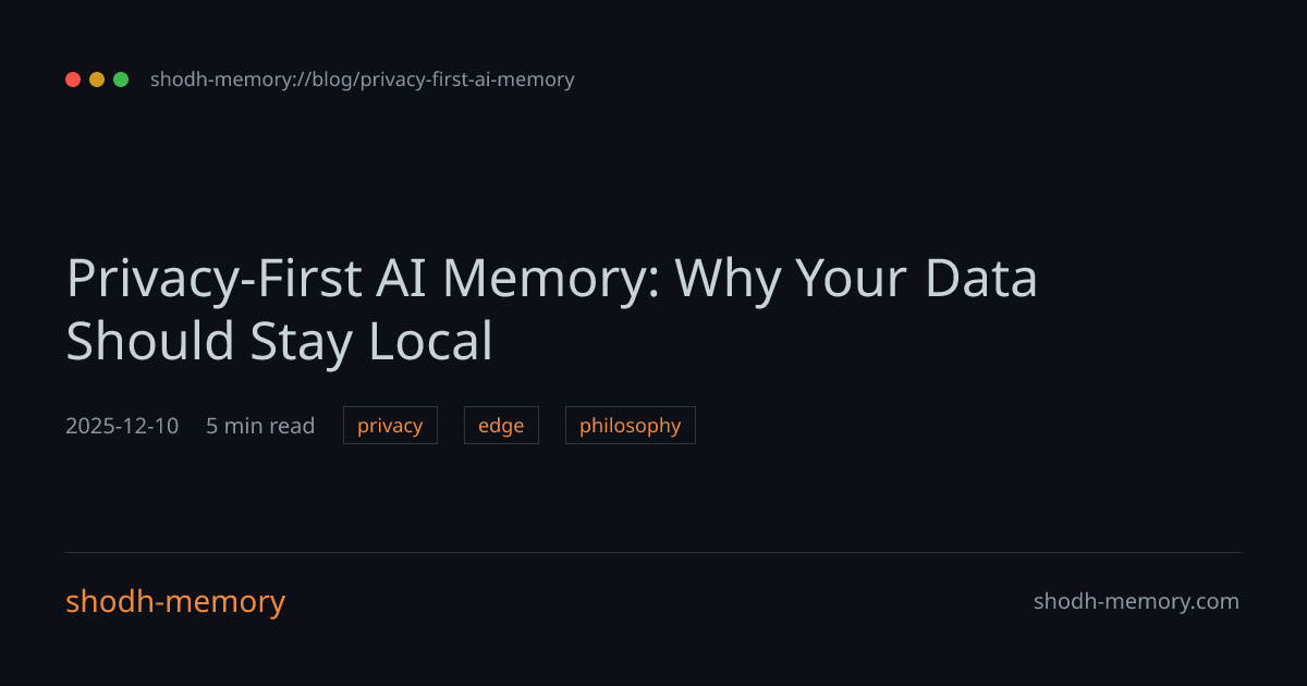 Privacy-First AI Memory: Why Your Data Should Stay Local | shodh-memory