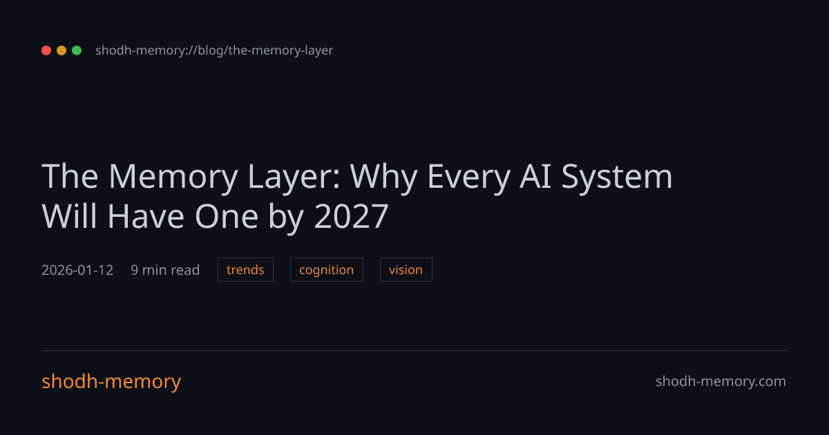 The Memory Layer: Why Every AI System Will Have One by 2027 | shodh-memory